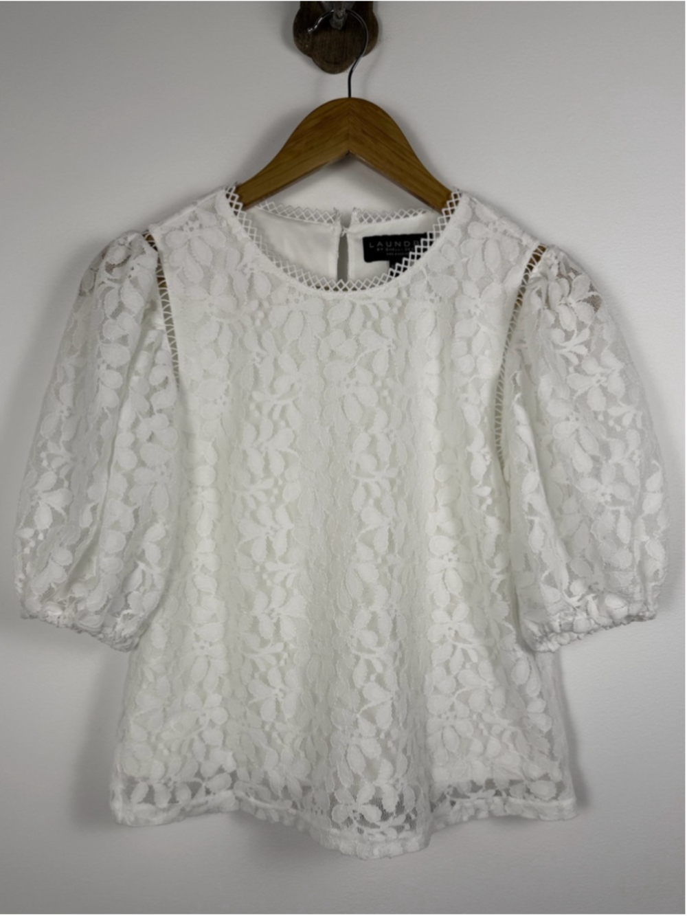 White Lace Puff Sleeve Cottagecore Coquette Blouse